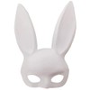 Matt White Bunny Girl Masquerade Mask with Bunny Ears