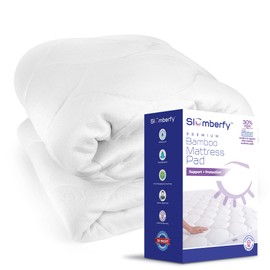 Twin XL Size Waterproof Premium Mattress Pad by Slumberfy – Quilted Fitted Bamboo Mattress Protector - All Natural & Breathable Fabric, Cooling Mattress Topper (39x80 in)