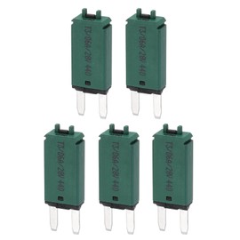 DMiotech 5 Pack 28V DC 6A Dark Green ATC/ATO Manual Narrow Mini Resettable Fuse for Automotive Circuit Breaker Reset Fuses Low Profile Blade Fuses for Car Truck SUV Marine Boat Motorcycle