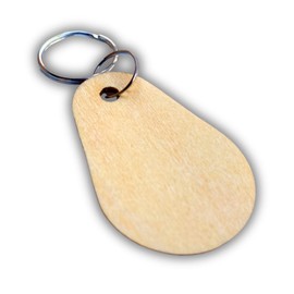 Wooden NFC Keychains for Custom Business Cards - 5 Pack - Laser Engraver Blanks NFC Tags for Digital Business Cards, Basswood, Small