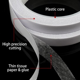 Lazydrop Double Sided Tape for Crafts Gifts Arts Photography Scrapbooking Tear-by-Hand,Paper Backing 1/2 Inch (11 Rolls)