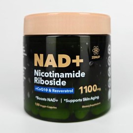 Suplemento NAD+ | 1100 mg ribósido liposomal de nicotinamida con resveratrol y quercetina | Enfoque mental | 120 cápsulas