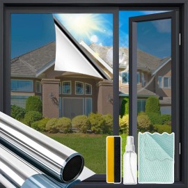 Unbranded One Way Privacy Window Film 17.7"x78.7" Window Tint Home Reflective Window Film