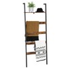 VASAGLE Blanket Ladder, Wall-Leaning Rack with Storage Shelf, for Blankets,