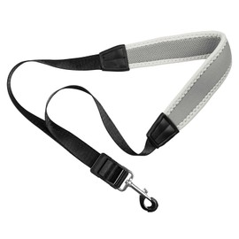 KUWAN Saxophone Neck Strap Soft Sax Nylon Padded for Alto Tenor Clarinet Baritone Soprano Music Instrument Grey2, Grey, Universal