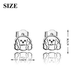 OKEYCH Cavalier King Charles Spaniel Lover Gift Cavalier King Mom Stud Earrings Cavalier King Charles Spaniel Owner Jewelry Dog Mom Merch (Cavalier King Mom Stud E)