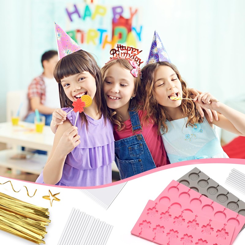 303Pcs Silicone Lollipop Molds Kit, Lollipop Maker Molds Set, Non-Stick