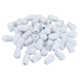 PATIKIL PVC End Caps, 100 Pack 2.5mm IDx7.8mm OD Bottom Round Bolt Cover Feet Caps Protector for Sink Rack Furniture Screw Tube Rod Hook Thread, White