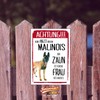 Malinois Dog Sign Warning Fence Woman Saying Door Sign Dog