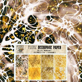 Flonz Decoupage Paper Pack (24 Sheets 6"x6") - Multi-colored, Premium Glossy, Square Sheets for Crafts & Scrapbook