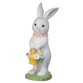 Regency International Vintage Easter Bunny with Basket, 9-inch Height, Resin
