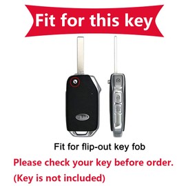 KUNIO Flip Car Key Fob Cover fit for Kia Ceed SW Sportage Sorento Cerato Stinger Forte KX3 K5 2017 2018 2019 2020 Key Case Metal Cover Key Protection 3 Buttons Key Chain B Black
