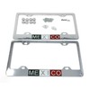 Mexico Mexican Flag Chrome Polished License Plate Frame, Front &
