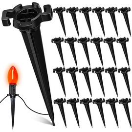 100 PCS Christmas Yard Stakes, 4.5 Inch Plastic Light Stakes C7 C9 Light Stake Universal Light Stakes for Outdoor Holiday Lights Use on Garden Lawn Patio Path Walkway（Black）