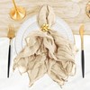 Muslin Napkins, Gauze Fabric, Beige Boho Pleated Fabric Napkins, Pleasantly
