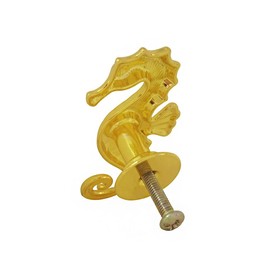 Sutfmwe Seahorse Cabinet Knob, Nautical Drawer Pulls Handles for Ocean Gold Beach Coastal Theme Decorative Furniture Door Knob Pulls for Dresser Cabinet Closet Kitchen Decor 4PCS (Gold)