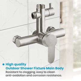 gotonovo SUS304 Stainless Steel Main Valve Body Suitable for Outdoor Shower Fixture, Two Function Single Handle, Brushed Nickel