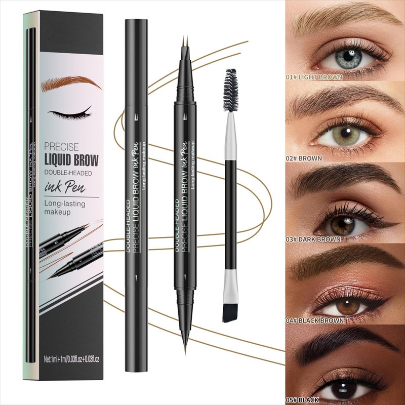 Magic Microblading Eyebrow Contouring Pencil - Eyebrow Pen,Brow Pencil 2-in-1