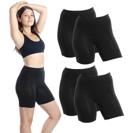 Emprella - Pack de 5 Pantalones Cortos para Debajo de los Vestidos, sin Costuras, para Mujer, Negro (Black Pack), S
