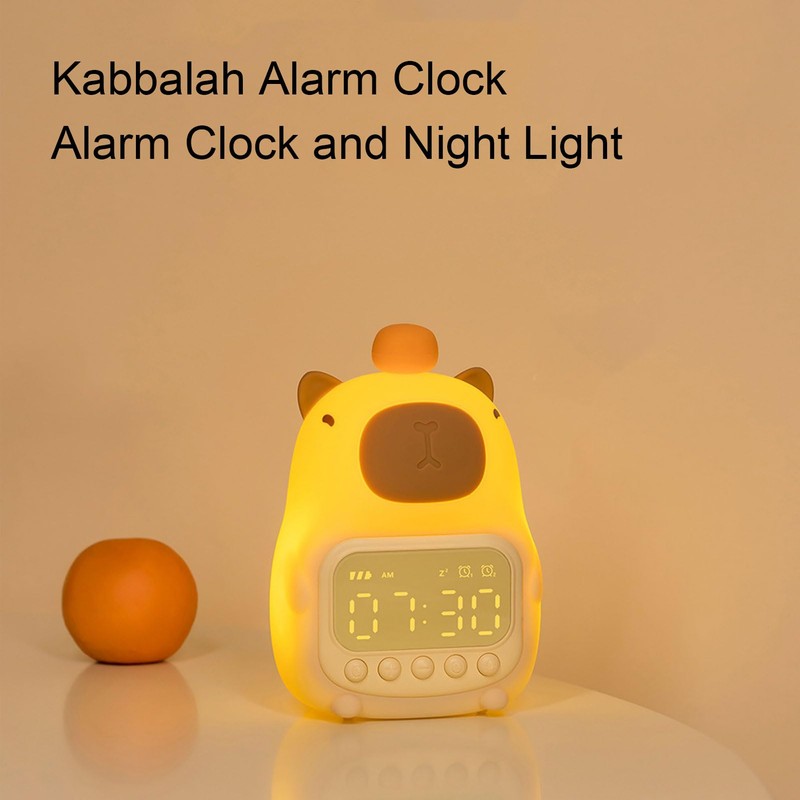 Cute Capybara Alarm Clock Night Light, for Kids and Adults,