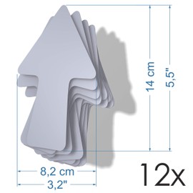 imaggge.com 12 Arrows - Light Grey - Warning and Orientation Stickers - Indoor and Outdoor - Directions, Arrow Route, Signpost