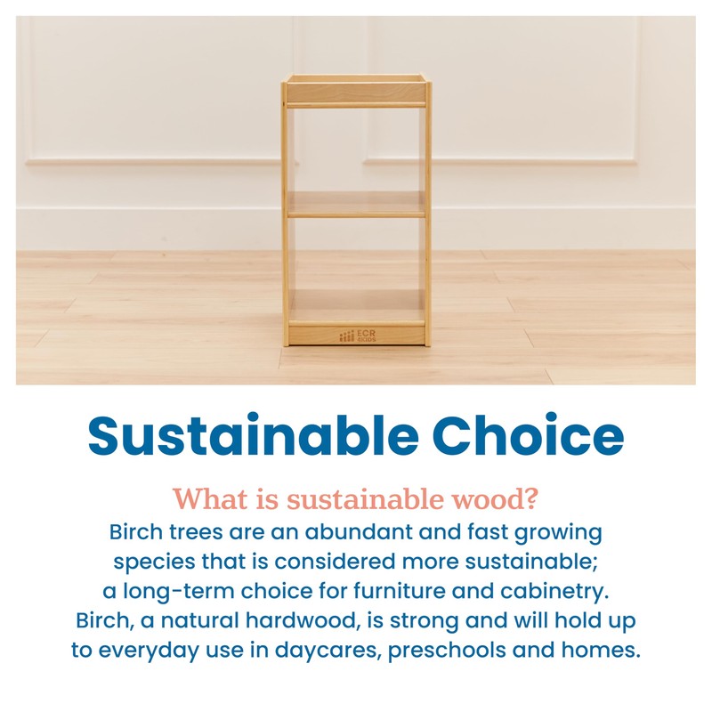 ECR4Kids 2-Cube Vertical Storage Cabinet, Display Shelf, Natural