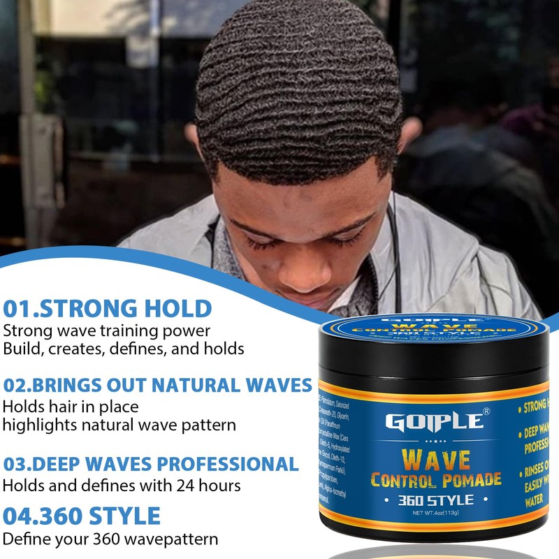 Natural Wave Pomade Strong Hold Easy Wash 360 Wave Training