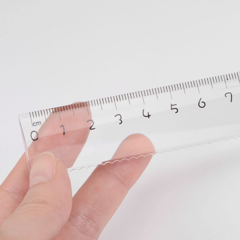 sourcing map 2 in 1 Set Straight Plastic Ruler 15