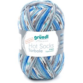 Gründl Hot Socks Torbole (Sock Wool Made of 75% Virgin Wool (Superwash) and 25% Polyamide, 4-Ply Sock Yarn, 100 g / 420 m, Needle Size: 2.5-3 mm, 100 g), Beige-Royal-Burgundy-White-Petrol-Graphite, 45