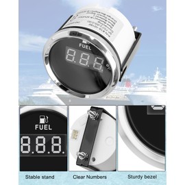 Medidor de combustible para barco, de 0 a 90 ohmios, medidor de nivel de combustible marino, medidor de tanque de combustible de gas, para coche, RV, camión, vehículo, con esfera de 52 mm,