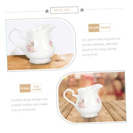 MAGICLULU Elegant Ceramic Milk Pitcher Syrup Container for Coffee for Home Cafe and Restaurant Use Fine Workmanship for Latte Art Design