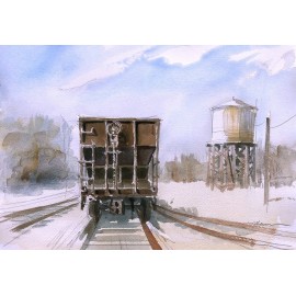 Bella Terra Publishing Reading RR Hopper Car Snow, Rockhill Quarry, Penna. James Mann Train Notecards - Boxed Set of 6