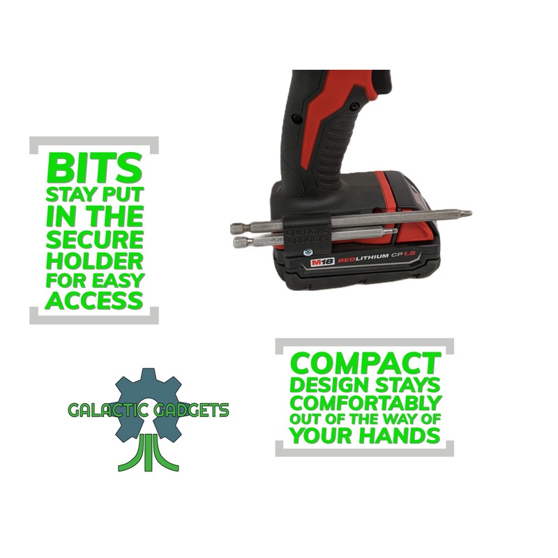 MAGNETIC Bit Holder for Milwaukee M18 Drill - Side Mounted