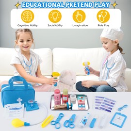XZZO Doctor Kit for Kids, 36 Pcs Play Set for Toddlers 3-5 With Medical Storage Bag & Real Stethoscope, Fun Role Playing Game Gift