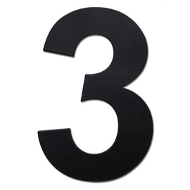 nanlyiau Modern House Number – High 10.2 cm / 4 in Black – Brushed Stainless Steel, Floating Look, Easy to Install and Made of Solid SUS304 (Black 4in3)