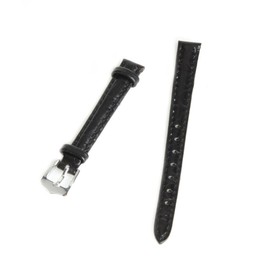 ODETOJOY Watchband 10mm Pu Leather Watch Band Black Narrow Strap for Women Bracelet Wristwatch Replacement Repair Accessories