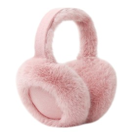 Kedofe Ear Muffs for Winter Women Foldable Fuzzy Cold Outdoor Earmuffs Soft Faux Furry Ear Warmers Covers (Pink)