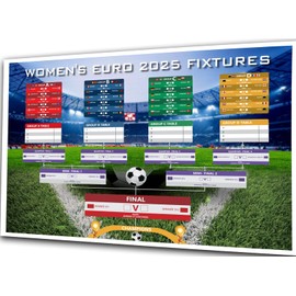 2025 Women's European Cup Football Wall Chart, Complete Match Schedule with Times and Locations(A2-42.1 * 59.4cm)