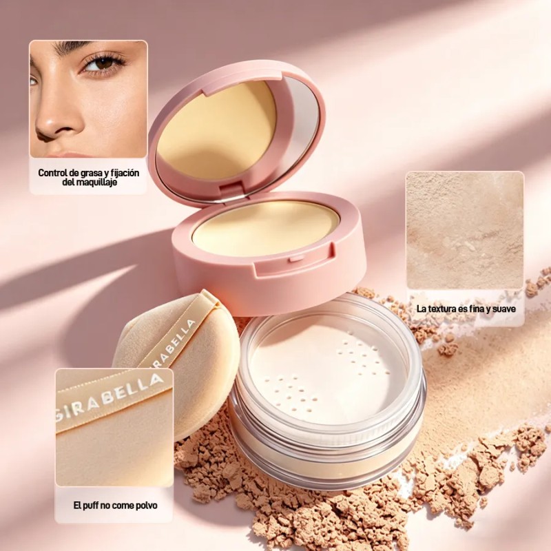 Dúo Matte Polvo Compacto Y Suelto 2 En 1 Fijador