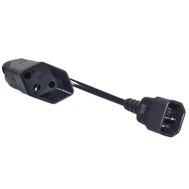 DINIC Power Cable Switzerland Type J to C14, Adaptor Cable, 0.75 mm², 0.30 m