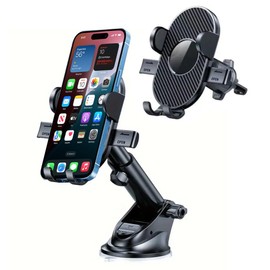 EKAM Car Phone Holder Mount, [Upgraded Strong Suction Cup] 4 in 1 Adjustable Car Phone Mount 360° Rotation for Dashboard/Windscreen/Air Vent Automobile Cradle for All 4.7 to 6.7 inch Smartphones