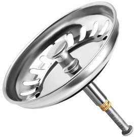 Dachiy Universal Strainer Basket Drain Plug, Stainless Steel Sink Plug, Kitchen Drain Strainer, Sink Accessories, Sink Strainer, Sink Plug (Silver, 80 mm Wide)