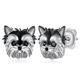 Yorkie Earrings 925 Sterling Silver Dog Earrings Puppy Earring Animal Stud Earring Jewelry Gift for Women