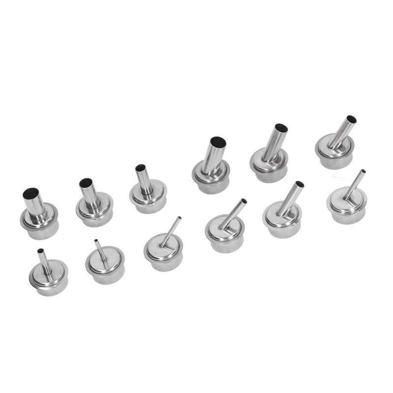 12Pcs Universal Hot Air Gun Nozzle Stainless Steel Standard Size