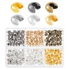 300 PCS Metal Crimp Covers, 3mm Jewelry Crimp Beads Half