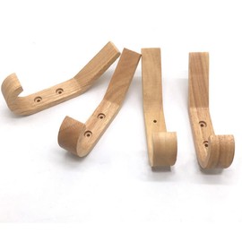 Riblind Wooden Hooks, Wall Hooks, Wall Hooks, Clothes Hanging, Hat Hanging, Wall Storage Set of 4