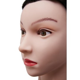 TKIMHEQ Mannequin Head with 100% Human Hair 18" Doll Head Brown Skin (Brown#)