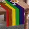 Pride Rainbow Modern Art Burlap Table Runners for Table Dresser