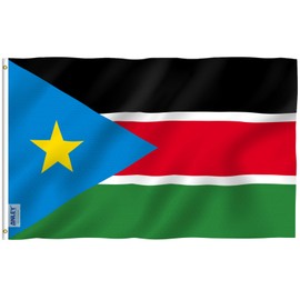 Anley Fly Breeze 3x5 Foot South Sudan Flag - Vivid Color and Fade proof - Canvas Header and Double Stitched - Republic of South Sudan Flags Polyester with Brass Grommets 3 X 5 Ft