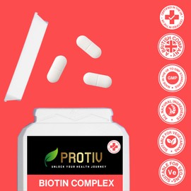 Biotin 10000µg Supplement - 120 High Strength 10000 mcg Vitamin B7 Tablets for Hair Skin and Nail Support - UK Manufactured to GMP Standards - 4 Month Supply
